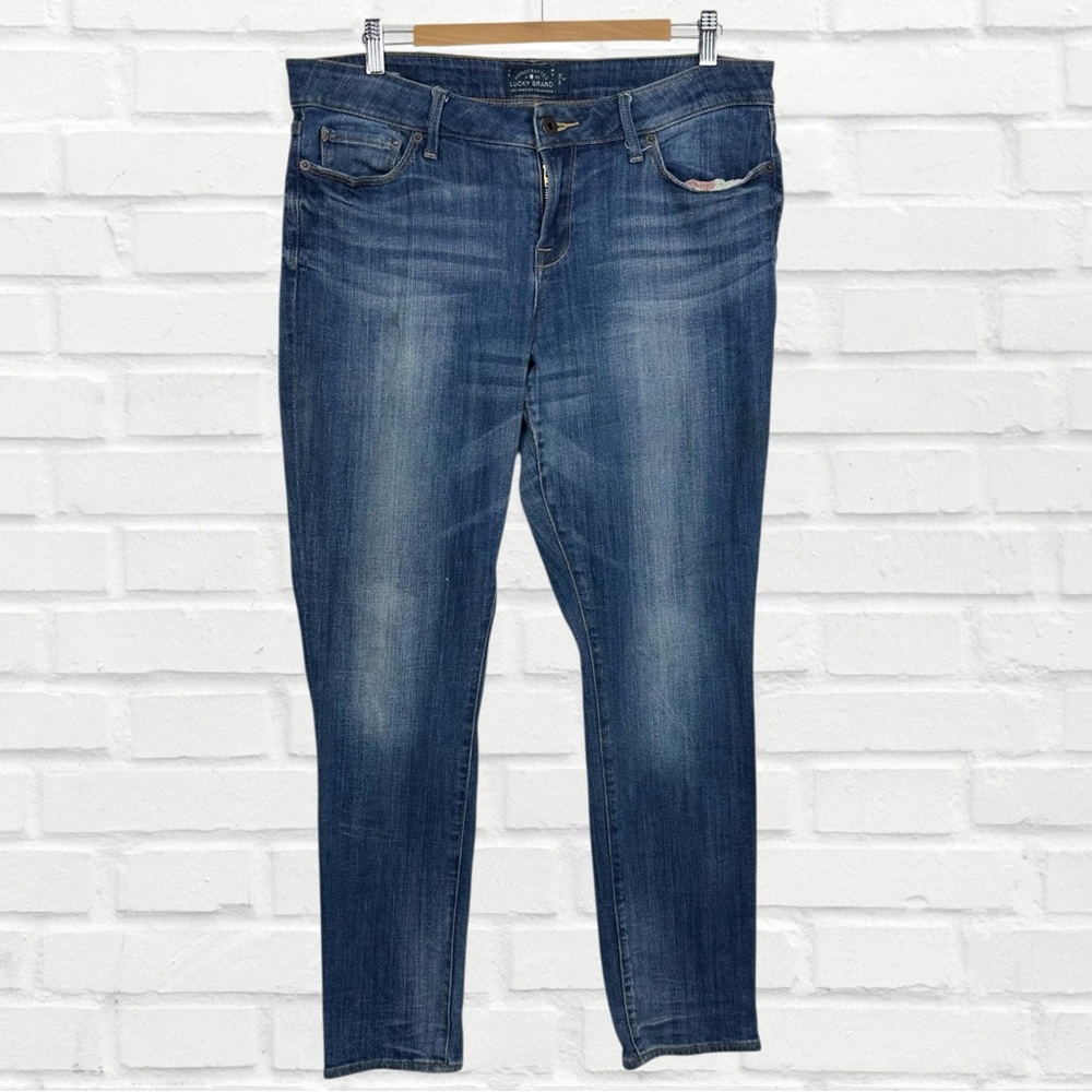 Lucky Brand Lolita Stretchy Mid Rise Medium Washed Denim Skinny Jeans 14/32 - Picture 3 of 14